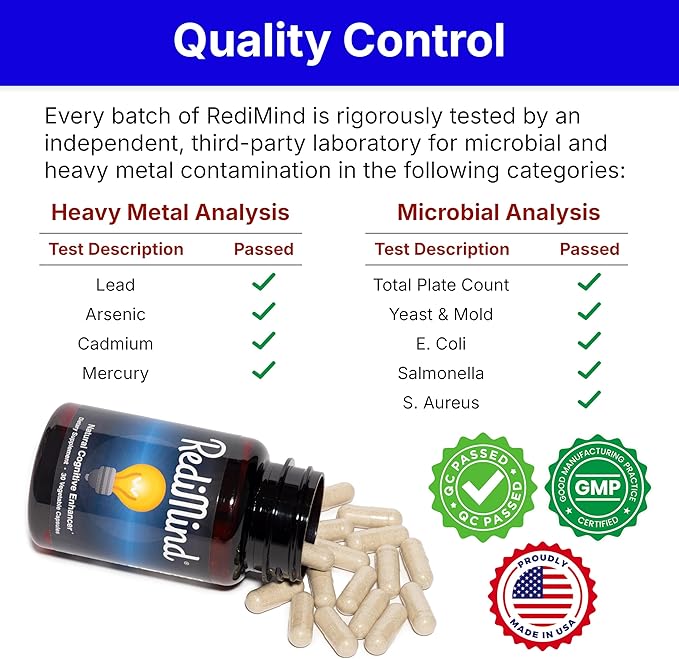 Natural Cognitive Enhancement Supplement Capsule - Non-GMO, Vegan, Gluten-Free