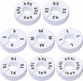 40 Pack Round White Plastic Clothing Size Closet Rack Dividers Hangers, Preprinted in 8 Sizes XXS, XS, S, M, L, XL, XXL, XXXL (Outer 3.5”, Inner Diameter 1.38”)