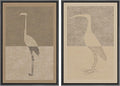 MUDECOR Framed Canvas Print Wall Art Bird Silhouette Modern Minimalist with Heron Crane Illustrations Modern Art Decorative Bohemian Colorful for Living Room, Bedroom, Office - 16"x24"x2 Black