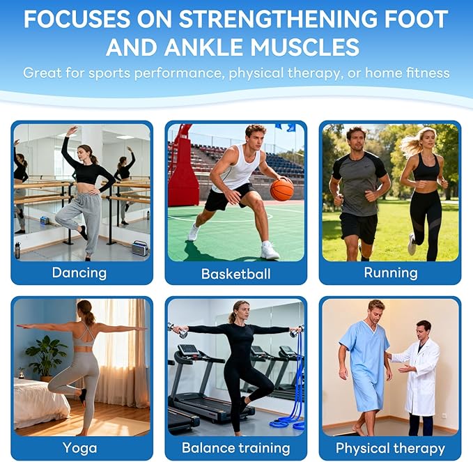 Ankle Balance Board & Ankle Stretcher for Physical Therapy Rehab, Plantar Fasciitis Relief, Stability Training, Christmas Gifts for Dad Mom and Colleagues – Foot Strengthener