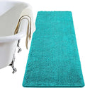LOCHAS Luxury Bathroom Rug Shaggy Bath Mat 24 x 60 Inch, Washable Non Slip Bath Rugs for Bathroom Shower, Soft Plush Chenille Absorbent Carpets Mats, Teal Blue