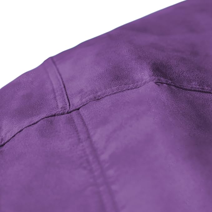 Lumaland Luxurious 5ft Large Bean Bag Chair with Microsuede Cover - Ultra Soft, Foam Filling, Washable Bean Bag Sofa for Kids, Teenagers, Adults - Sack Chair for Dorm, Family Room - Purple