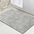 Ultra Thin Bath Mat, Upgrade Backing Non Slip Thin Bath Mats Fit Under Door, Quick Dry Ultra Absorbent Bathroom Rugs, Machine Washable Bath Rugs for Bathroom, Bathtub, Light Gray/Marble/32"x20"