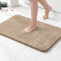 MIULEE Extra Thick Non Slip Bathroom Rug Shaggy Soft Bath Mat Plush Microfiber Absorbent Water for Shower Tub Machine Washable (Tan, 24x40 Inches)