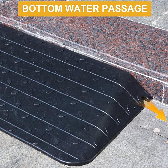 OrangeStar Rubber Threshold Ramp for Doorways, 3.5" Rise Non-Slip Wheelchair Ramp, 33000lbs Load Capacity, Rubber Curb Ramp for Wheelchair, Scooter