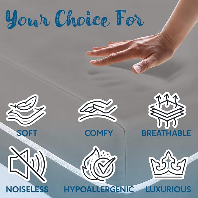 Guardmax Jersey Knitted Full Zippered Mattress Encasement - Waterproof & Bed Bug Proof Mattress Protector - Comfortable, Soft, and Noiseless Zippered Bedding - Dust Mite Proof (54 x 75 x 12)