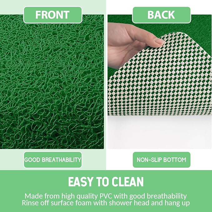 Non-Slip Bathtub Mat, Anti Slip Shower Mat, Fast Drying Bathtub Mats, Foot Scrubber Mat, Anti Slip Mat for Tub, Floor, Bathroom, Kitchen, Home, Hotel (Dark Green 24"×16")