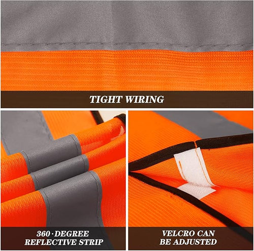 10 Pack Mount Marter Safety Reflective Vest for Outdoor Operator and Sportsmen