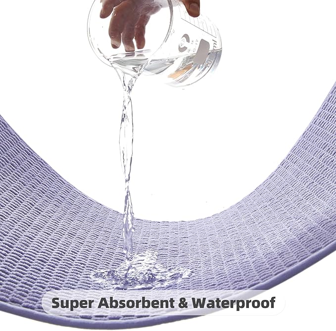 Large Bathroom Rugs Non Slip Washable Bath Rugs Super Absorbent Bathroom Rug Thin Quick Dry Low Pile Bath Mats, Lavender 36"x48"