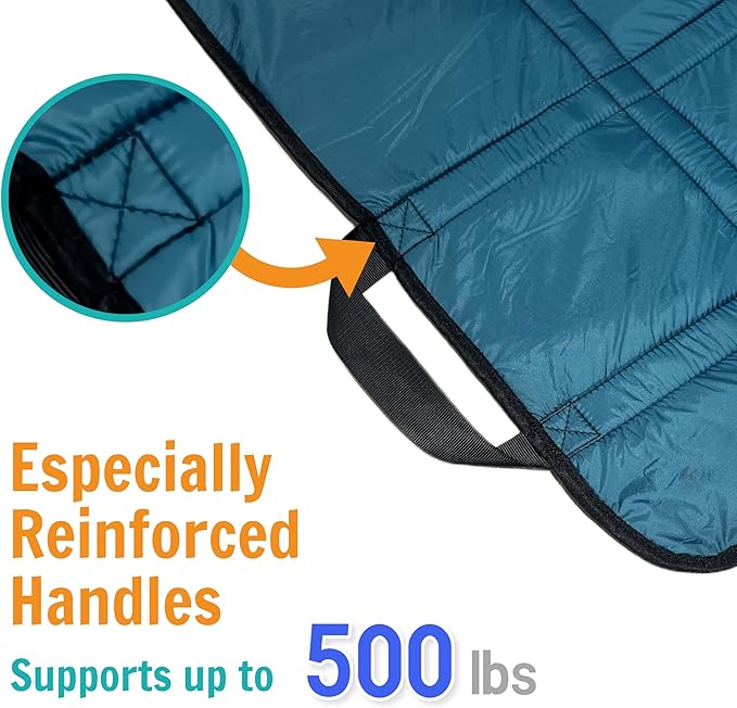 Upgraded 3-Layer Comfort Positioning Bed Pad with Handles Washable Waterproof Transfer Board for Turning Moving Patient Inconvenience Care Transfer Sheet, 48" x 40", Large, Lavender Purple