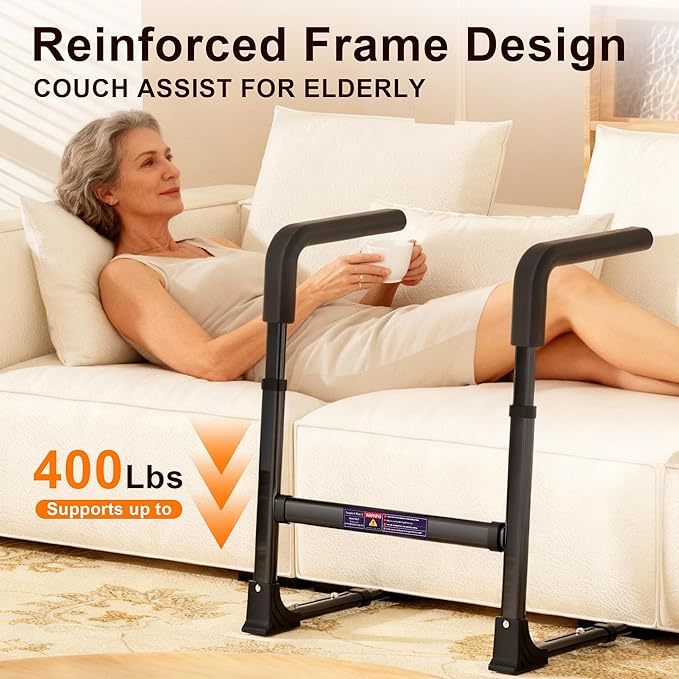 Couch Stand Assist for Elderly, Adjustable Chair Assist for Elderly Sit to Stand, Heavy-Duty Senior Lifting Devices & Standing Aids for Seniors, 400lbs Capacity, Black