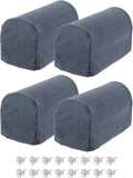 uxcell Stretch Armrest Covers Armchair Anti-Slip for Chairs Sofas Couch Arm Covers Recliner Sofa Gray Blue 4 Pcs