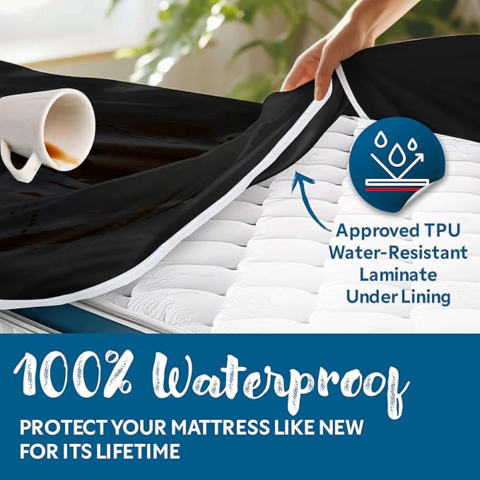 Guardmax Jersey Knitted King Zippered Mattress Encasement - Waterproof & Bed Bug Proof Mattress Protector - Comfortable, Soft, and Noiseless Zippered Bedding - Dust Mite Proof (78 x 80 x 12)