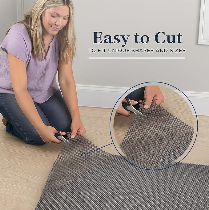 Veken 7x10 Ft Rug Pad Gripper for Hardwood Floors, Non Slip Rug Pads for Area Rugs, Thick Dark Grey Rug Grippers for Tile Floors, Under Carpet Anti Skid Mat, Keep Your Rugs Safe and in Place