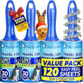 PetLovers Extra Sticky Lint Roller Mega Value Set for Pet Hair Removal and Clothes, Dog and Cat Lint Remover (Blue, 4 Pack Mini)