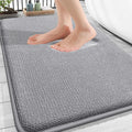 OLANLY Thick Memory Foam Bath Mat Rug 34x21, Extra Soft Absorbent Bathroom Rugs, Quick Dry Bath Mats, Non-Slip, Machine Washable Carpet for Bathroom, Tub and Shower, Home Decor Accessories, Grey
