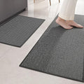 Color&Geometry Kitchen Rugs Set Kitchen Mats for Floor 2 Piece, 17"X29"+17"X59" Dark Grey Kitchen Rugs Non Slip Washable with Rubber Backing, Quick Dry Low Pile Kitchen Runner Rug Kitchen Sink Mat