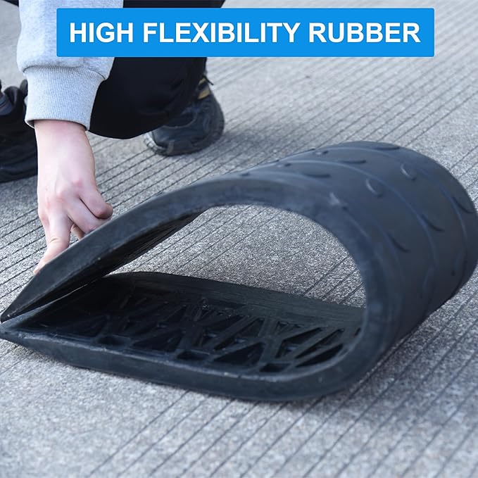 OrangeStar 2-Pack 1" Rise Rubber Threshold Ramp for Doorways, Non-Slip Wheelchair Ramp, 33000lbs Load Capacity, Rubber Curb Ramp for Wheelchair, Scooter
