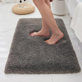 Bathroom Rugs 32x20, Ultra Thick Shaggy Soft Microfiber Absorbent Bath Rug, High Density Foam Latex Non Slip Backing, Machine Washable Bath Mats for Bathroom Floor & Sink, Dark Grey