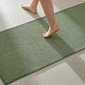 Bathroom Runner Rugs, Long Bath Mat Runner Washable Thin Quick Dry Low Pile Bathroom Runner Rugs Non Slip, Sage Green 16"x60"