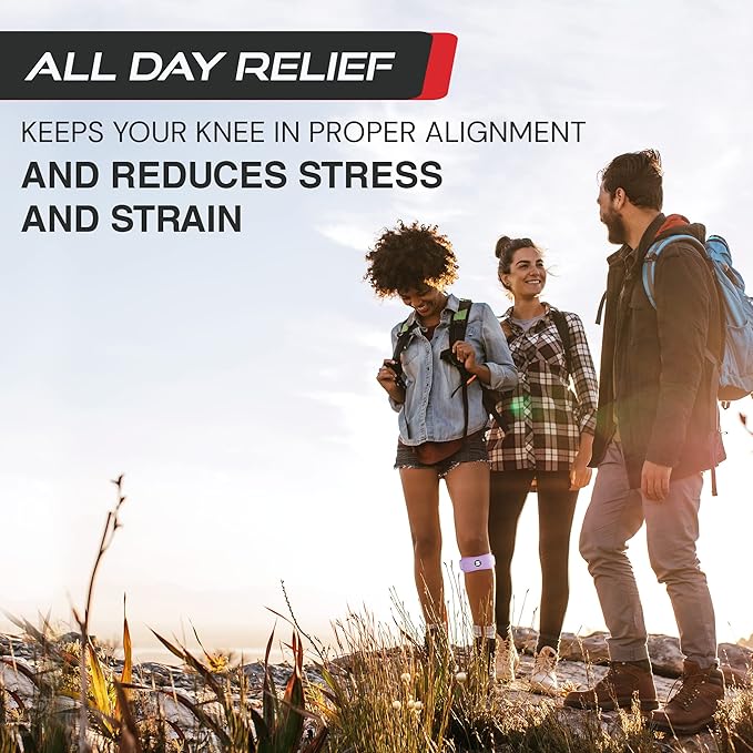 Sleeve Stars Swedish Brand Patellar Tendon Support Strap for Women & Men Effective Osgood Schlatter Knee Brace Youth & Kids Knee Brace with 3 Adjustable Length fits 12"-24" (Pair/Light Purple/Adult)