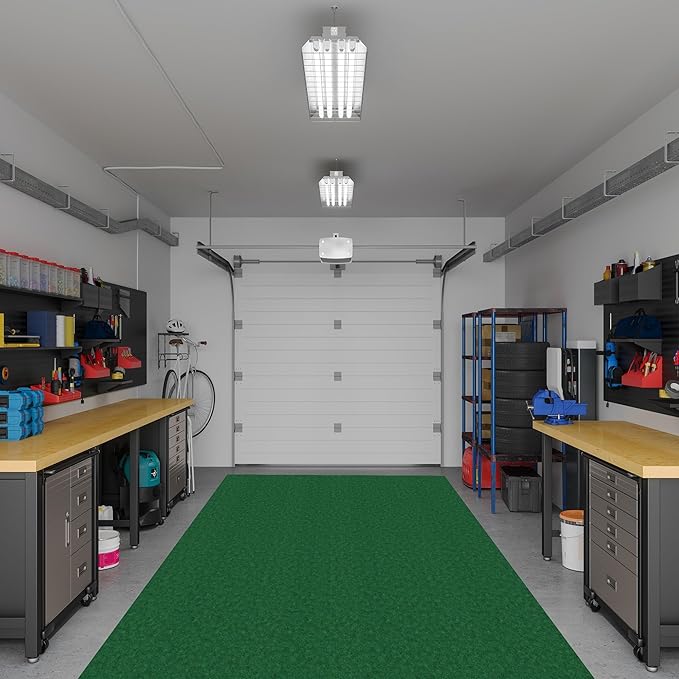 Ottomanson 6'6" x 41' Hallway Runner with Scraper Pile - Extra Durable Non-Slip Rug Mat for Indoor & Outdoor Use - Ideal for Kitchen, Entryway & Garage - High-Traffic Carpet, Green