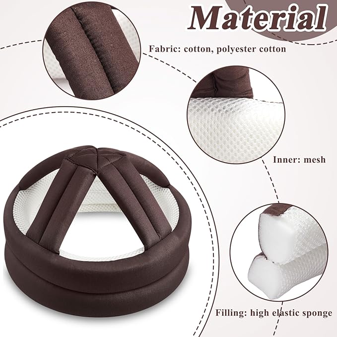 Woanger 1 Pcs Anti Fall Elder Head Safety Helmet for Adults Special Needs Thick Soft Protective Hat Adjustable Seniors Fall Prevention Head Protection Cap Elderly Helmet for Injury(Coffee)