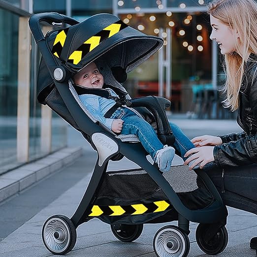 Reflective Tape Yellow Black 3 inch X 10 feet, Outdoor Waterproof Hazard Conspicuity Warning Industrial Marking Tape