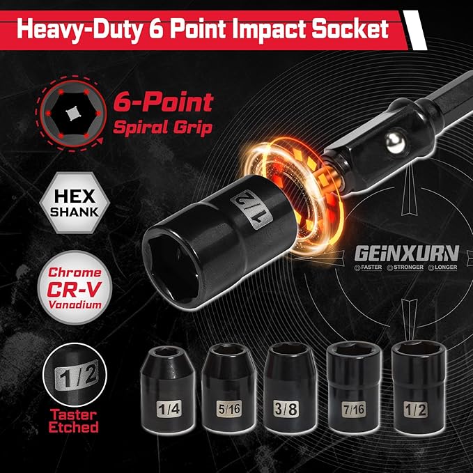 44Pcs Tools Set Packaged Impact Screwdriver Bits,Ratchet Wrench, Socket Driver, Sockets, Step Drill, 1/4”Socket Adapter and Impact Bit Holder with Tool Box Storage for Home Repairs, DIY