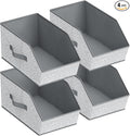 Large Closet Storage Cubes - Closet Storage Bins with Dual Handles for Clothes, Towels, Toys, Shelf Organizer Bins for Bedroom, Nursery, Shelves, Small Spaces, Ant Light Gray, 4 Pack