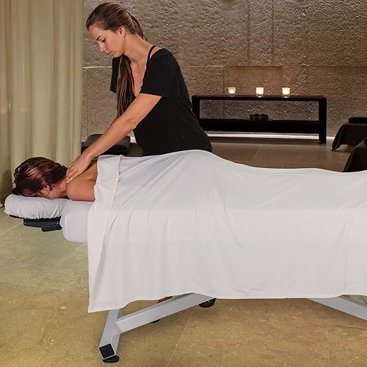 EarthLite Ellora Electric Lift Massage Table, Flat Table Top, Made in USA, 32" x 73, Mystic Blue