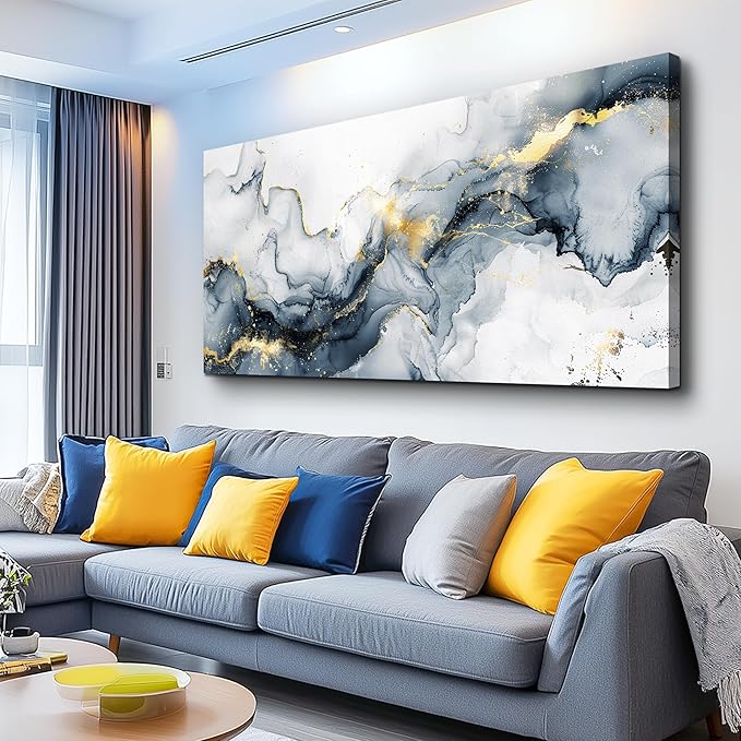 KELIYUAN Minimalism Ink Abstract Wall Paintings Canvas Wall Decor For Bedroom Wall Art For Living Room Office Decorations Ready to Hang Canvas Prints Artwork Modern Bathroom Home Decor 20"x40"