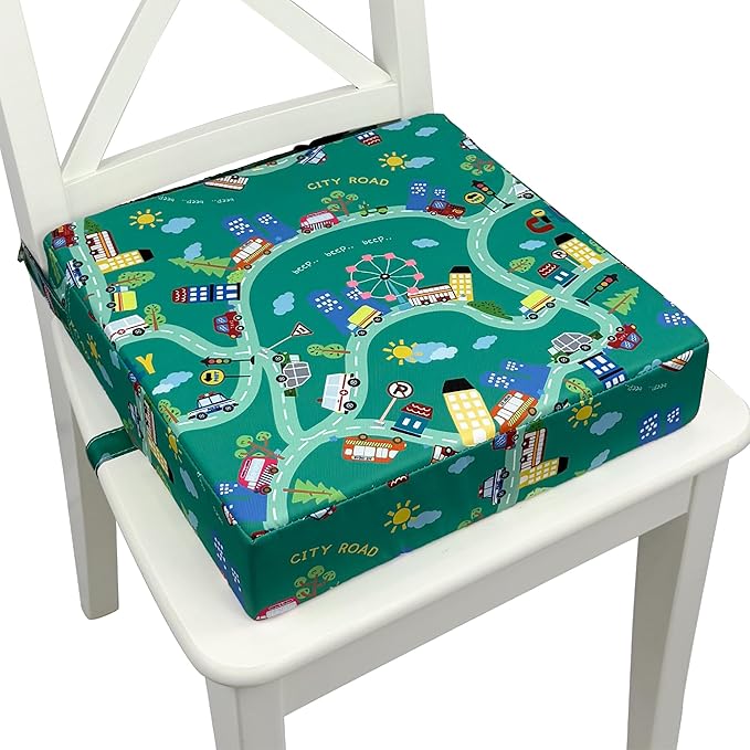 Toddler Booster Seat for Dining Table,Portable Kids Booster Seat - Adjustable, Non-Slip, Lightweight & Easy to Clean (Green)
