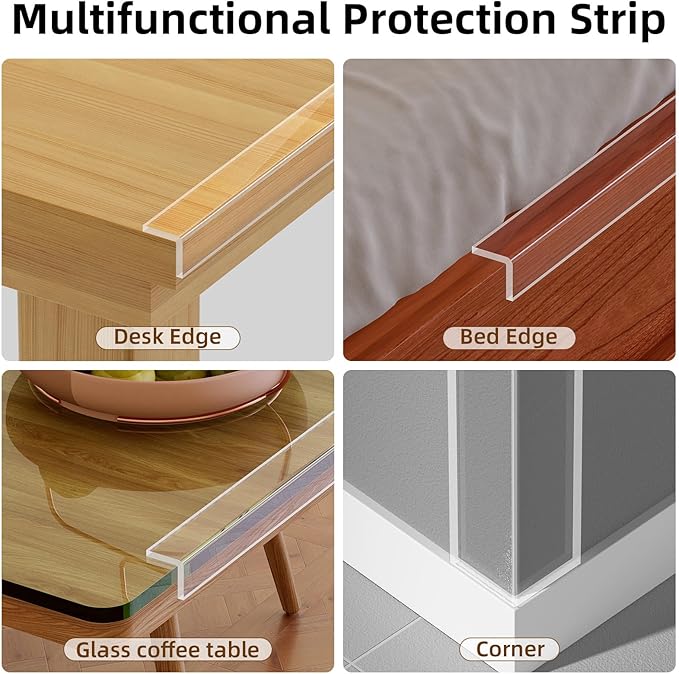 2Pack Clear Edge Protector,Safe Corner Protector, Anti-Sharp Edge Protector, for Furniture, Drawers, Tables, Cabinets 2inX6.6FT