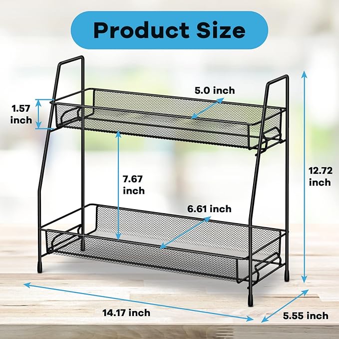Spice Rack Organizer for Cabinet, Bathroom Organizer Countertop, Bathroom Counter Organizer, Kitchen Countertop Organizer, Bathroom Vanity Organizer