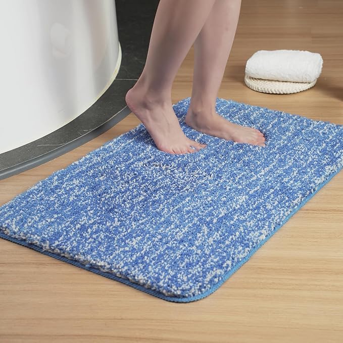 Luxury Quick Dry Non-Slip Bathroom Rugs【24'' x 36'' Night Blue】 Highly Absorbent Washable and Ultra Soft, Extra Thick Fluffy Bath Mats for Shower/Kitchen/Bathtub Floor