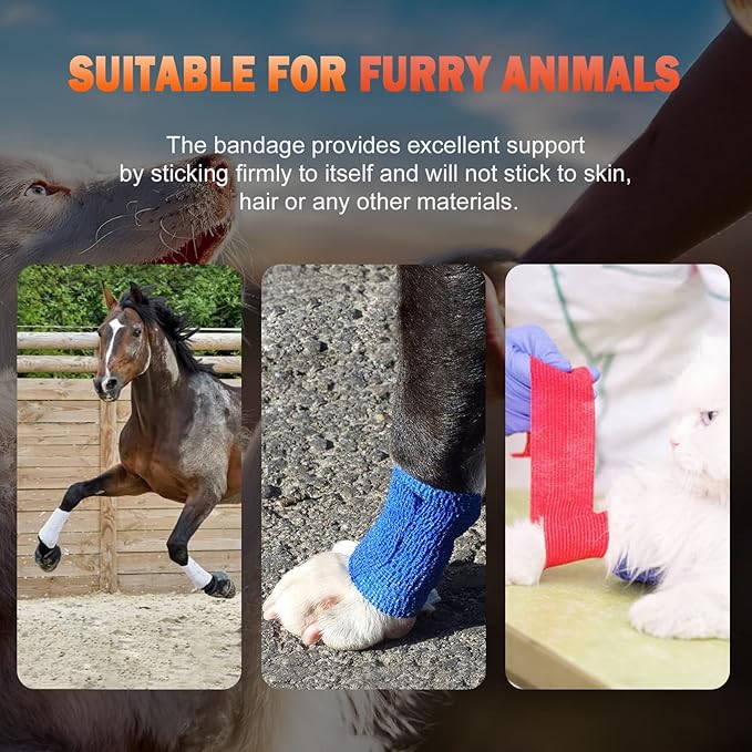 OK TAPE Self Adherent Cohesive Bandages Wrap 12Packs, 2 Inches X 5 Yards, Non-Woven Self Adhesive Athletic Sports wrap Tape, Vet Wrap Bandages Tape, for Thumb Finger Wrist Ankle (White)