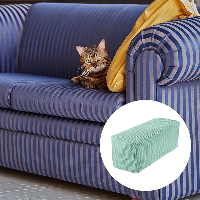 uxcell 2pcs Stretch Armrest Covers for Chairs/Sofas, Couch Arm Covers with Twist Pin, Furniture Protector Slipcovers Mint Green
