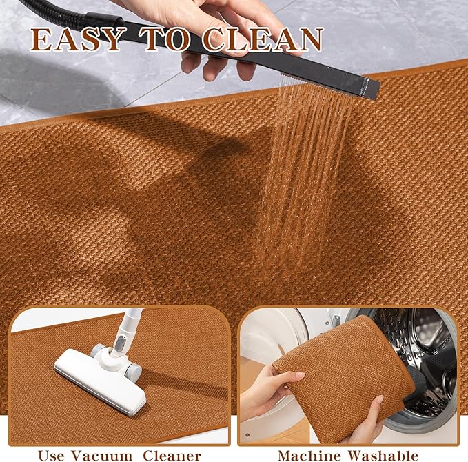 chakme Bathroom Rugs Mat 36x24, Ultra Thin Non Slip Bath Mat Large Quick Dry Absorbent Bath Mat for Bathroom, (Orange, 36"x24")