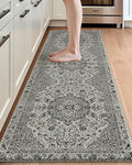 DEXI Kitchen Mats for Floor Cushioned, 23x86 Extra Large Long Runner Rug Non Slip, Waterproof Soft Comfort Standing Padded Anti Fatigue Decorative, Brown Grey