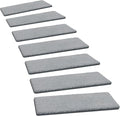 PURE ERA Carpet Stair Treads Ultra Plush 8" X 30" Soft Indoor Stair Protectors Pet-Friendly Non-Slip Skid Resistant Tape Free Washable Reusable(14 Pieces, Gray)