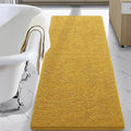 LOCHAS Luxury Bathroom Rug Shaggy Bath Mat 24 x 70 Inch, Washable Non Slip Bath Rugs for Bathroom Shower, Soft Plush Chenille Absorbent Carpets Mats, Yellow