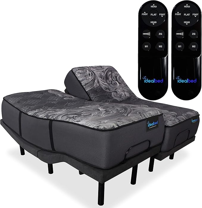 iDealBed iQ5 Luxury Hybrid Mattress and Adjustable Bed Sleep System, Pressure Relief Sleep, Zero Gravity, Anti-Snore, Custom Comfort Positions (Split King, Luxury Firm (Medium Firm) + 3i Custom)