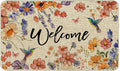 Wildflower Welcome Doormat 17"x29", Flower Spring Door Mat Indoor Entrance, Indoor Front Door mat, Non Slip Outdoor Entrance Mats, Low Profile Design Patio Porch Entryway Mats