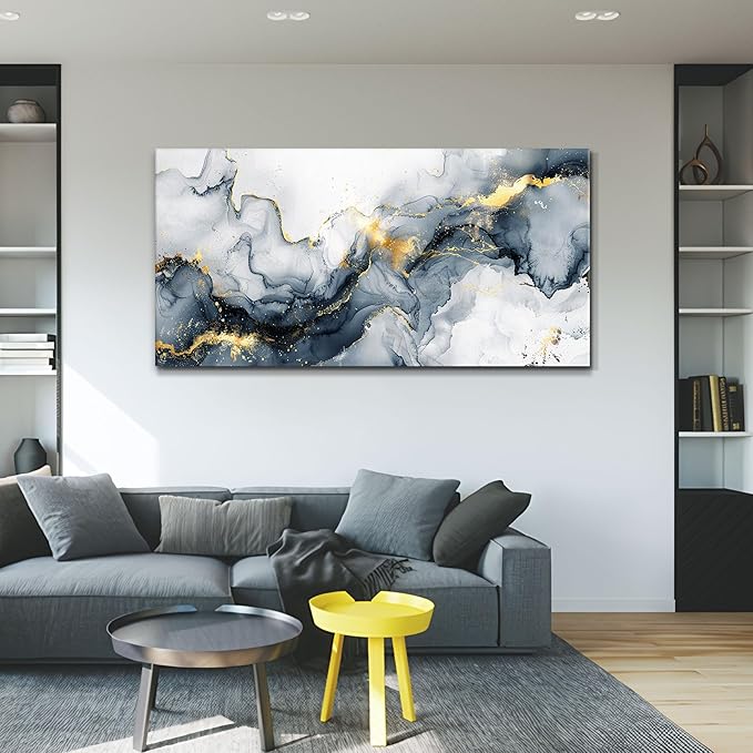 KELIYUAN Minimalism Ink Abstract Wall Paintings Canvas Wall Decor For Bedroom Wall Art For Living Room Office Decorations Ready to Hang Canvas Prints Artwork Modern Bathroom Home Decor 20"x40"