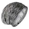 Silky Satin Lined Bonnet Sleep Cap - Adjustable Stay on All Night Hair Wrap Cover Slouchy Beanie for Curly Hair Protection for Women and Men - Heather Black