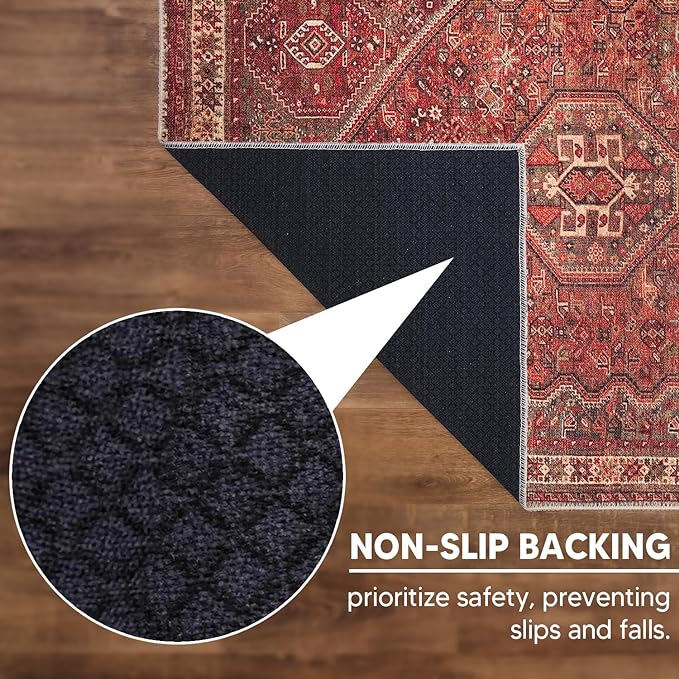 Keen Home Design 2x3 Rug - Machine Washable Entry Rug with Non-Slip Backing, Ideal for Enteryway, Kitchen, Bathroom, Laundry Room - Vintage, Easy Clean, Durable, Low Pile Rug - (2' x 3')