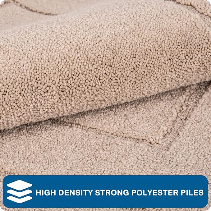 PURRUGS Machine Washable Kitchen Runner Rug 24" x 59", Non-Slip/Skid Hallway Runner Rug, Super Absorbent Soft Area Rug for Kitchen, Hallway & Laundry, Beige
