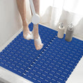 Shower Mat Non-Slip Bath Mat for Tub and Shower Stall,200+ Suction Cups with Drain Holes, Quick Dry Machine Washable, Extra Grip for Stand Up Showers, Bathroom Essentials 24x24 Inch (Blue)