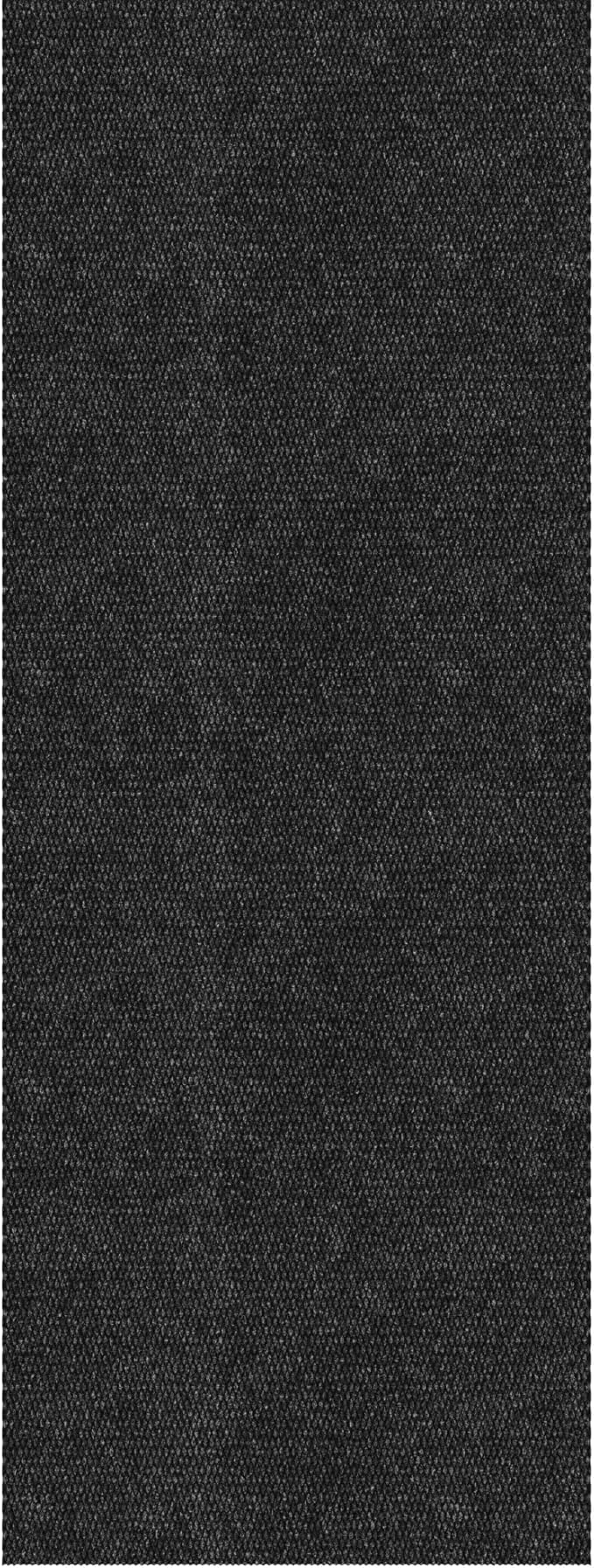 Ottomanson Commercial Scrape Rib Entry Mat – Heavy Duty Ribbed Floor Mat for High Traffic – Non Slip Rubber Back, Waterproof – Indoor Outdoor Use for Offices, Schools, Lobbies, 2' x 19', Black